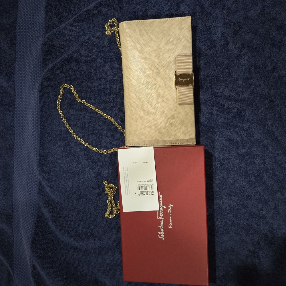 Salvatore Ferragamo Cream Clutch Bag